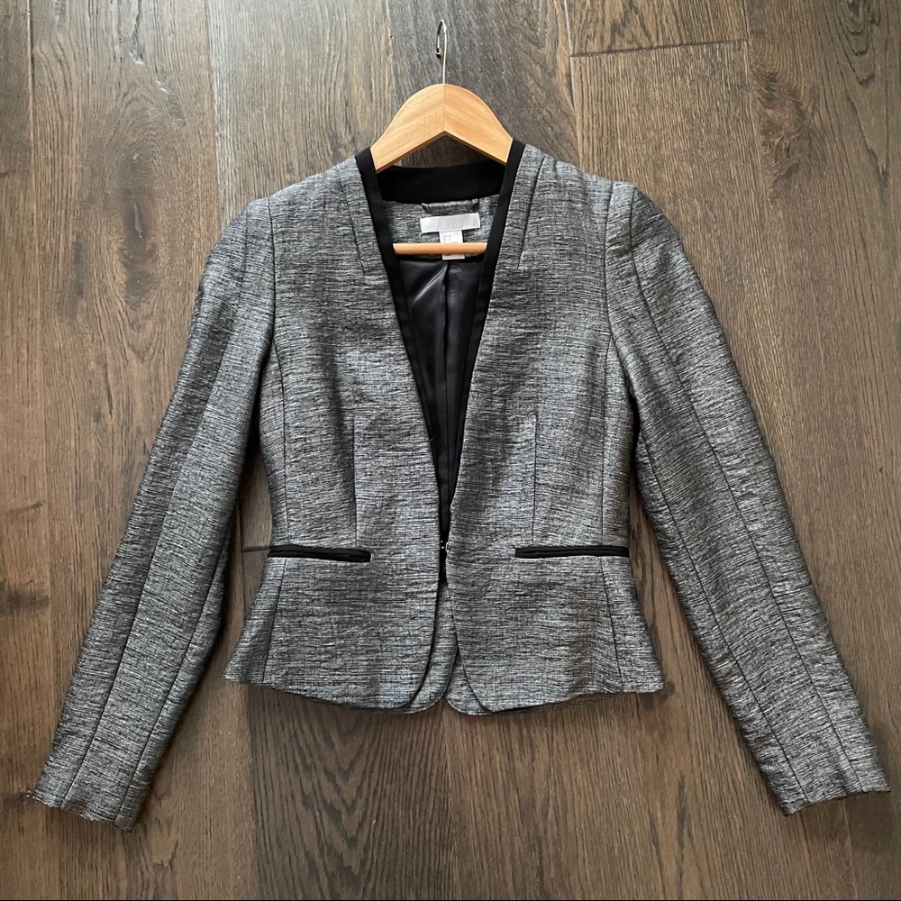 H&M Silver/Black Fitted Blazer